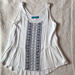 White Flowy Tank